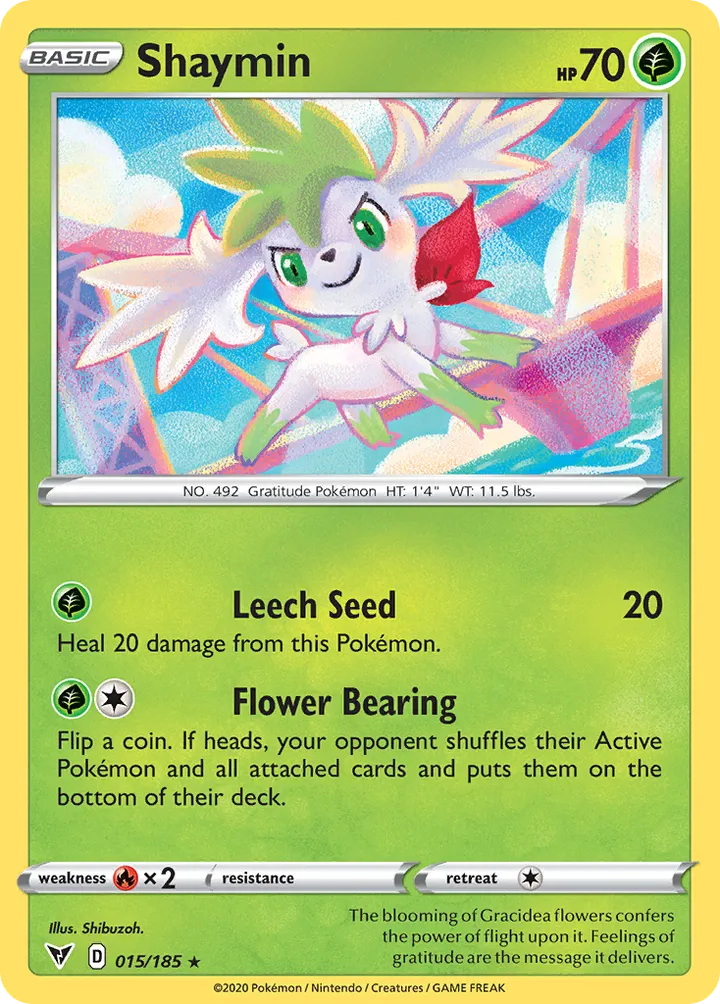 Sword & Shield—Vivid Voltage 英語版 Shaymin 15 カード表面