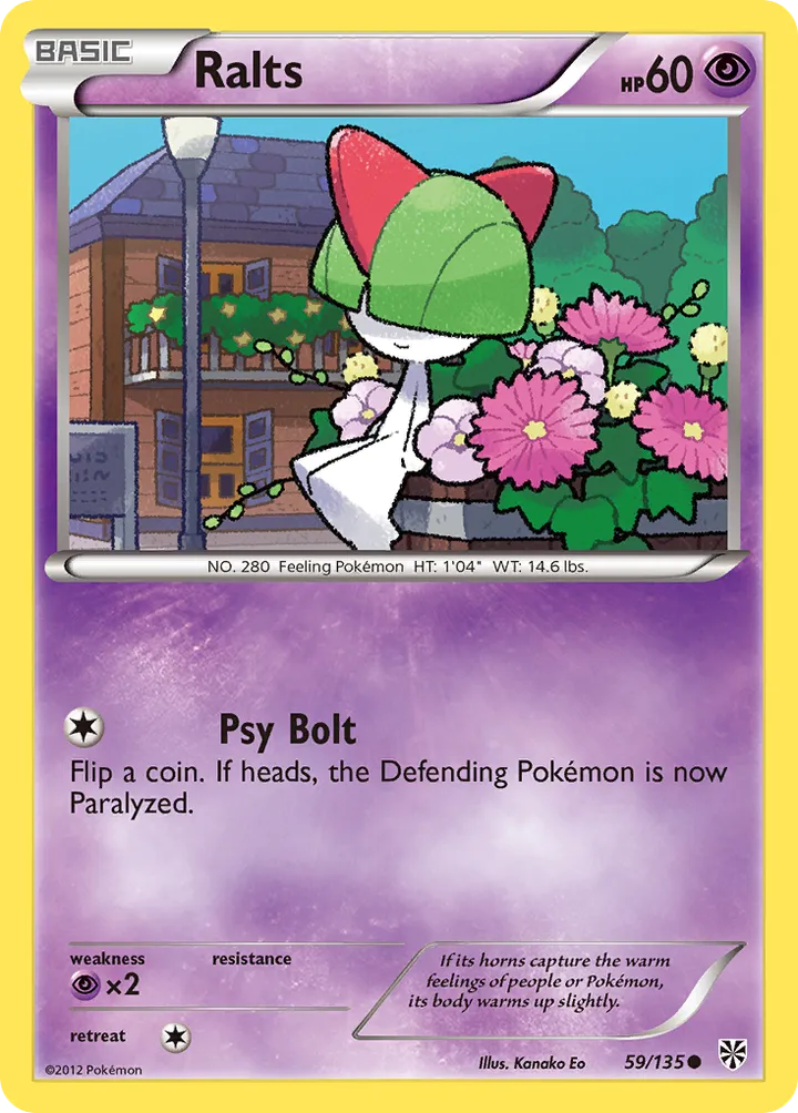 Black & White—Plasma Storm 영어판 Ralts 59 카드 앞면