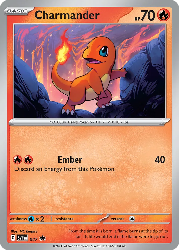 SVP Black Star Promos 영어판 Charmander 47 카드 앞면