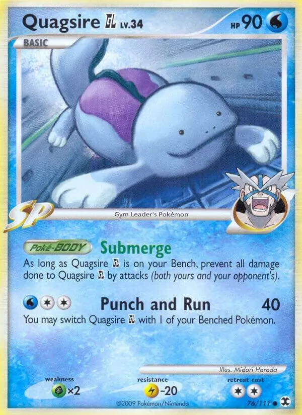 Platinum—Rising Rivals 영어판 Quagsire GL 76 카드 앞면