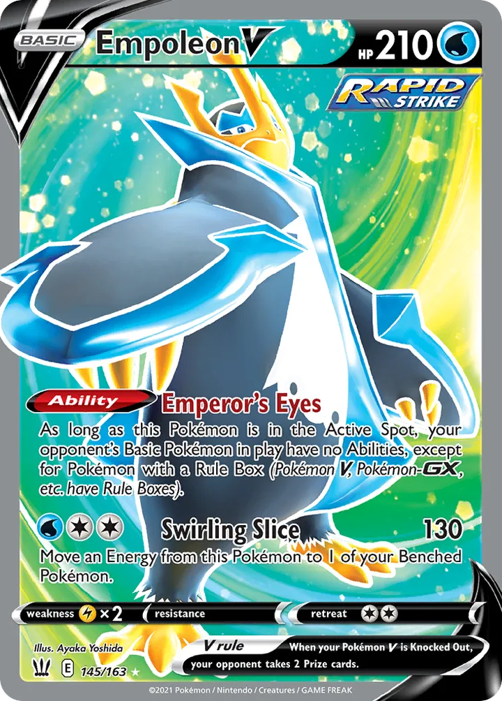 Sword & Shield—Battle Styles 영어판 Empoleon V 145 카드 앞면