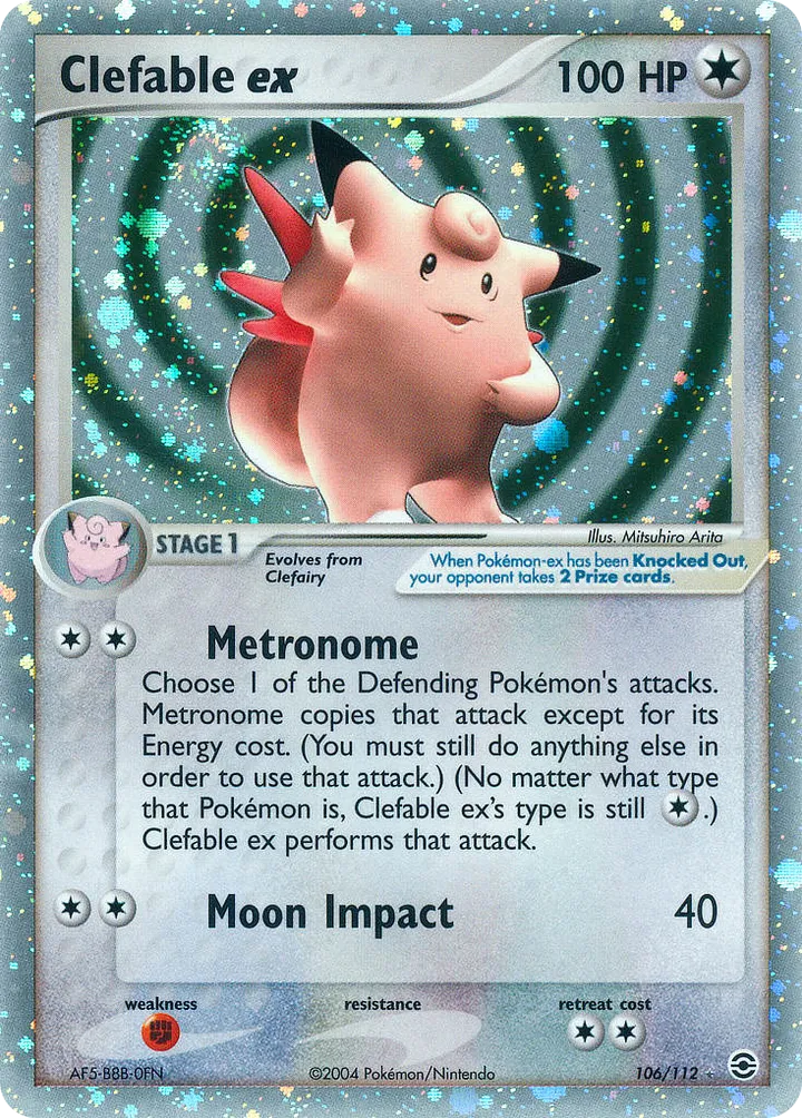 EX FireRed & LeafGreen 영어판 Clefable ex 106 카드 앞면