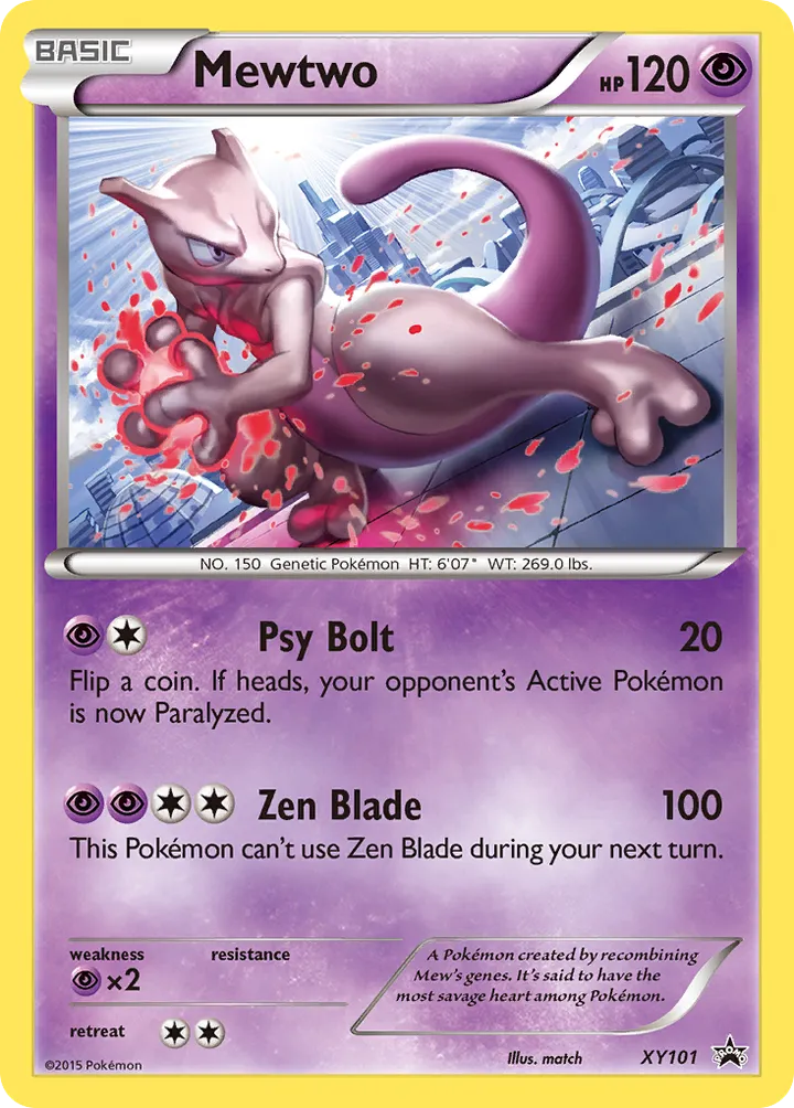 XY Black Star Promos 영어판 Mewtwo XY101 카드 앞면