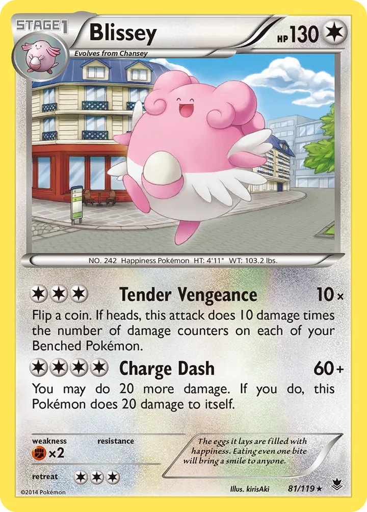 XY—Phantom Forces 영어판 Blissey 81 카드 앞면