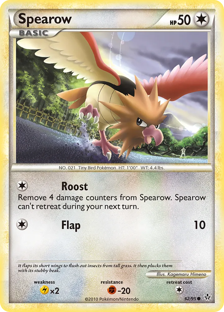 HS—Unleashed 英語版 Spearow 62 カード表面