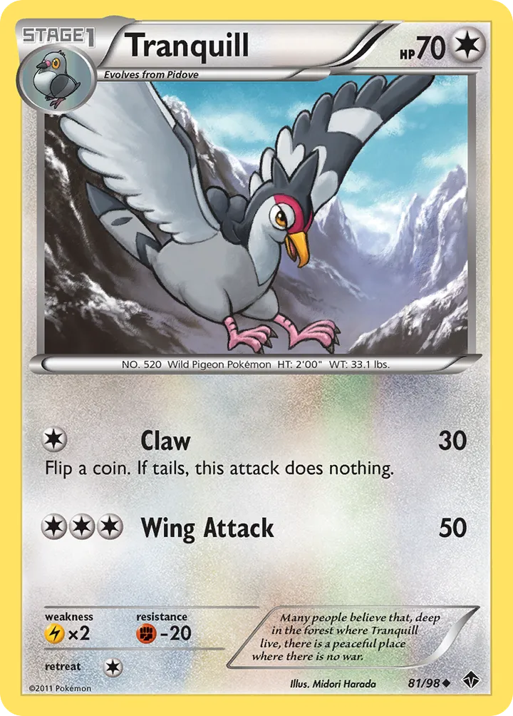 Black & White—Emerging Powers 영어판 Tranquill 81 카드 앞면