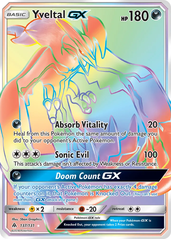 Sun & Moon—Forbidden Light 영어판 Yveltal-GX 137 카드 앞면