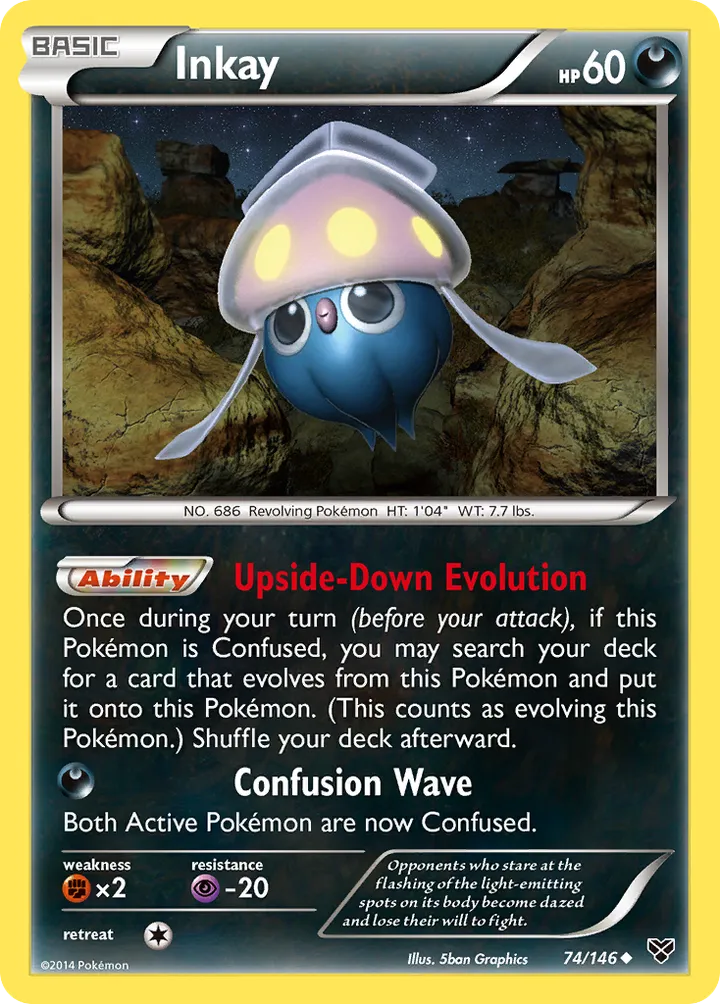 XY 英語版 Inkay 74 カード表面