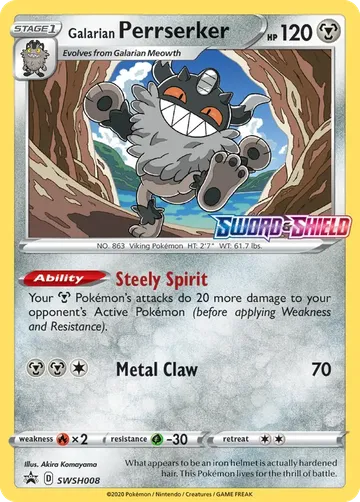 Galarian Perrserker SWSH008 $4.74