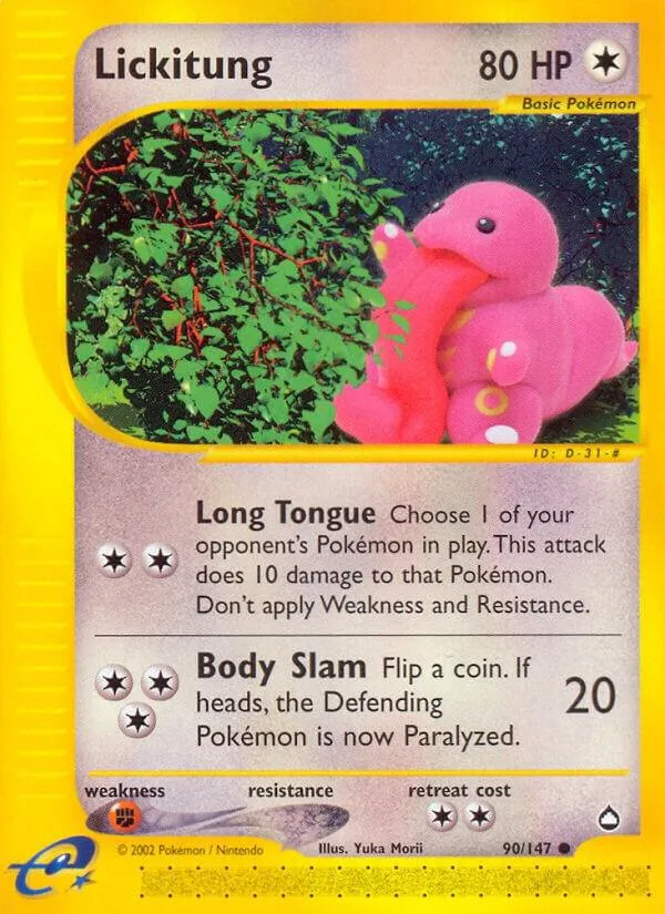 Aquapolis 英語版 Lickitung 90 カード表面
