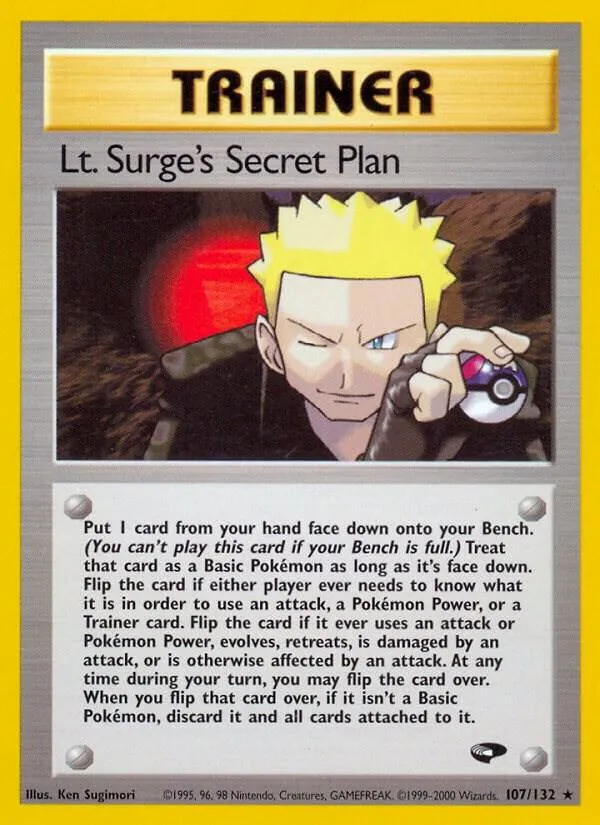 Gym Challenge 英語版 Lt. Surge's Secret Plan 107 カード表面