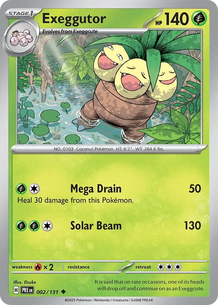 Scarlet & Violet—Prismatic Evolutions 英語版 Exeggutor 2 カード表面