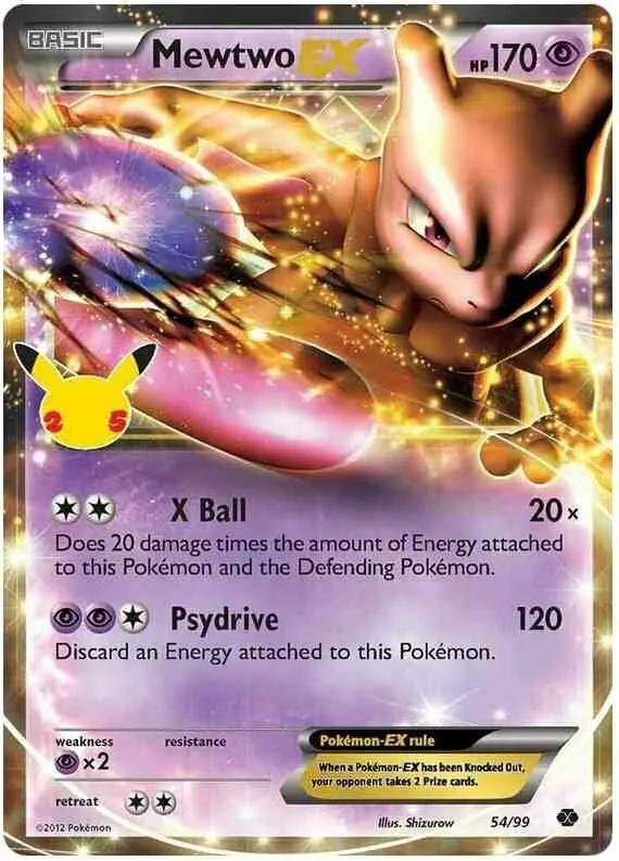 Celebrations 英語版 Mewtwo ex 54-99 カード表面
