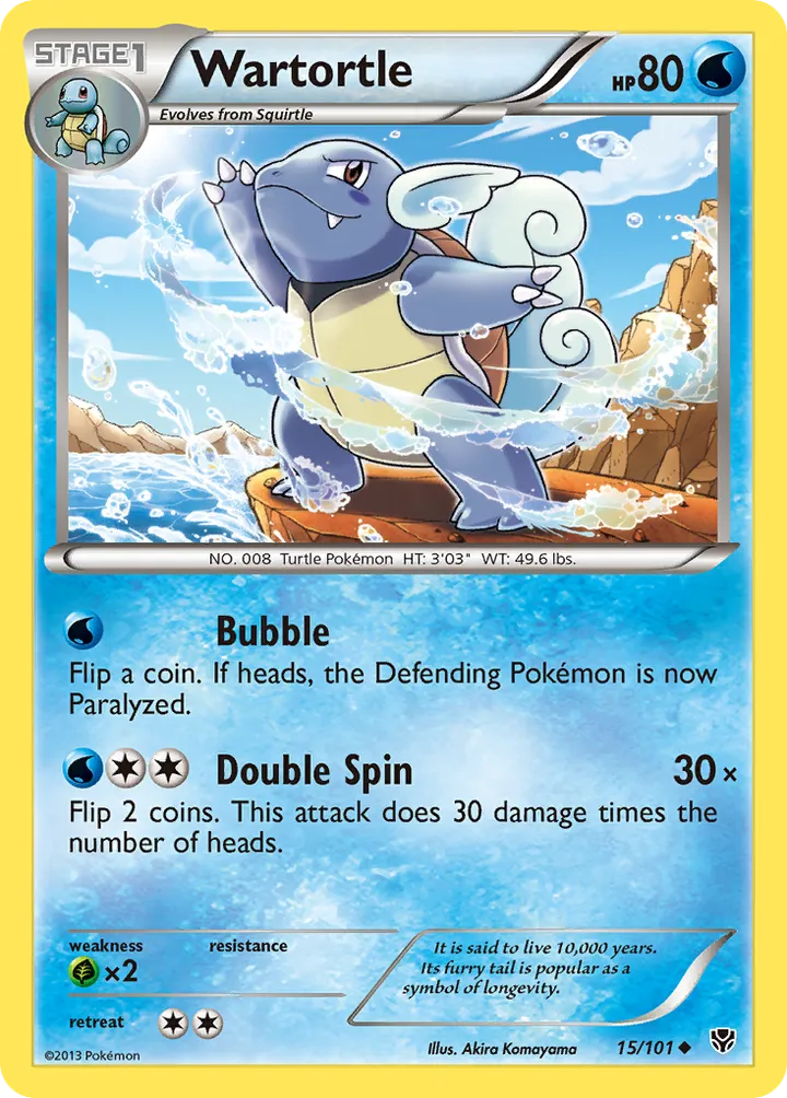 Black & White—Plasma Blast 英語版 Wartortle 15 カード表面
