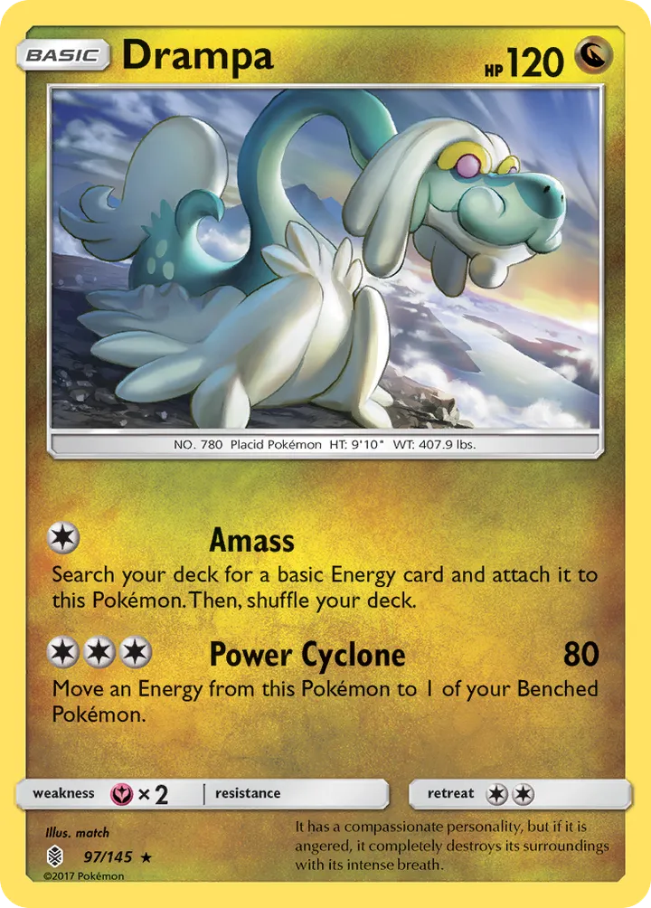Sun & Moon—Guardians Rising 英語版 Drampa 97 カード表面