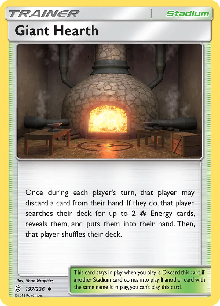 Sun & Moon—Unified Minds 英語版 Giant Hearth 197 カード表面