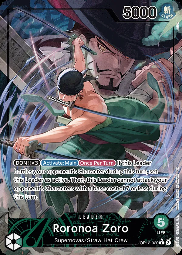 Legacy of the Master 英語版 Roronoa Zoro OP12-020 · パラレル カード表面