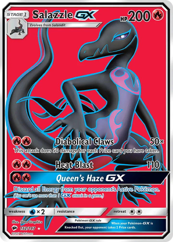 Sun & Moon—Burning Shadows 영어판 Salazzle-GX 132 카드 앞면