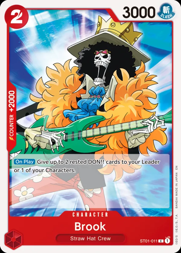 Straw Hat Crew 英語版 Brook ST01-011 · 再録 カード表面