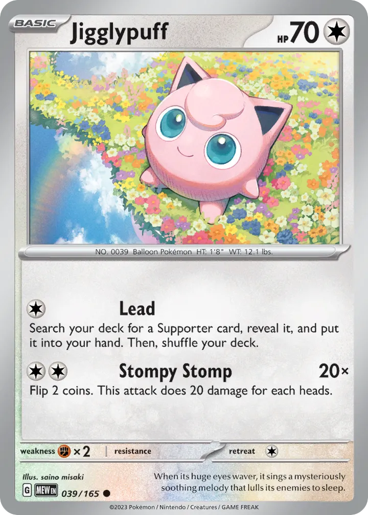 Front of Jigglypuff 39, Scarlet & Violet—151 English