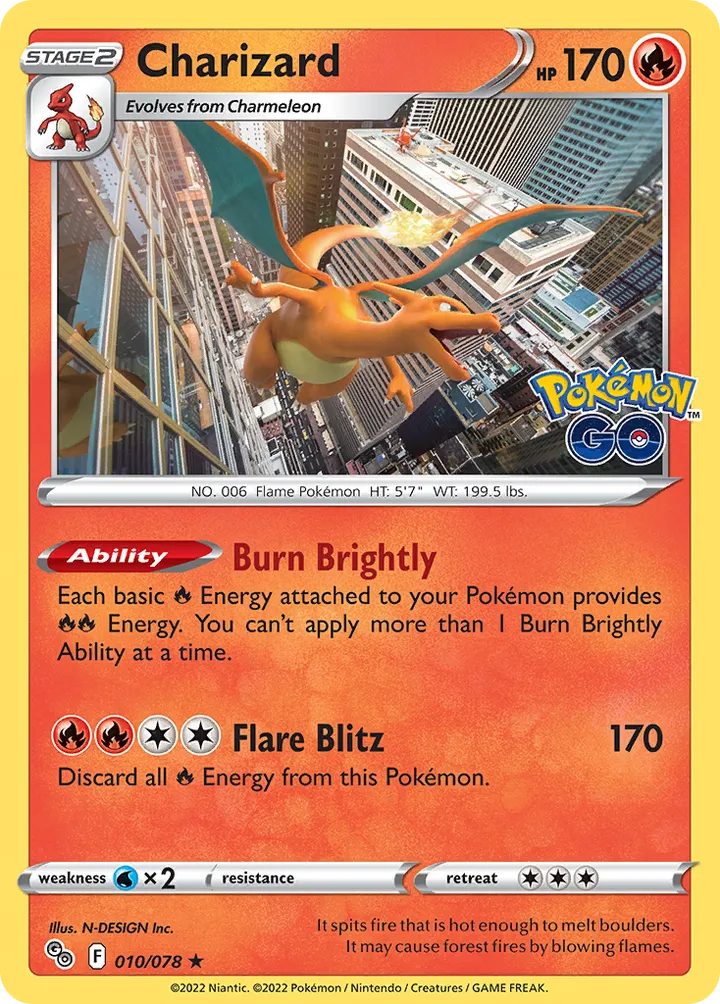 Pokémon TCG: Pokémon GO 영어판 Charizard 10 카드 앞면