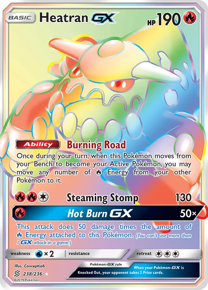 Sun & Moon—Unified Minds 英語版 Heatran-GX 238 カード表面