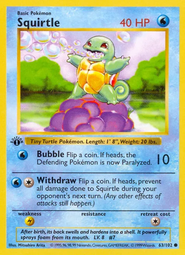 Base Set 英語版 Squirtle 63 カード表面