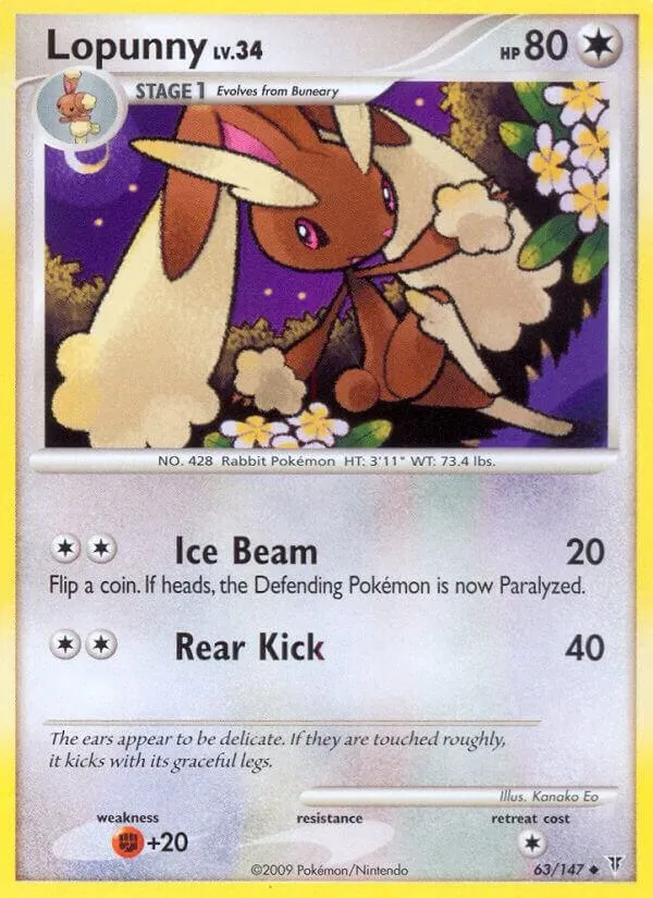 Platinum—Supreme Victors 英語版 Lopunny 63 カード表面