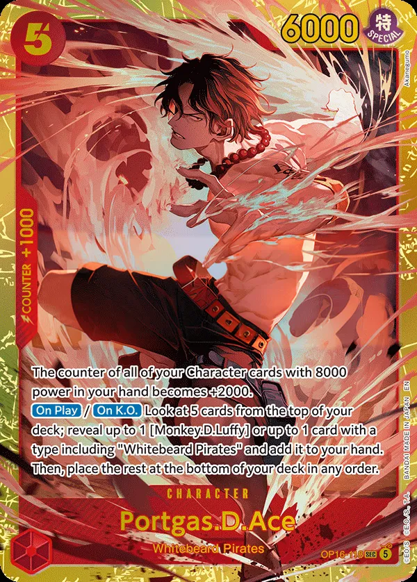 Front of Portgas.D.Ace OP16-118, The Time of Battle English