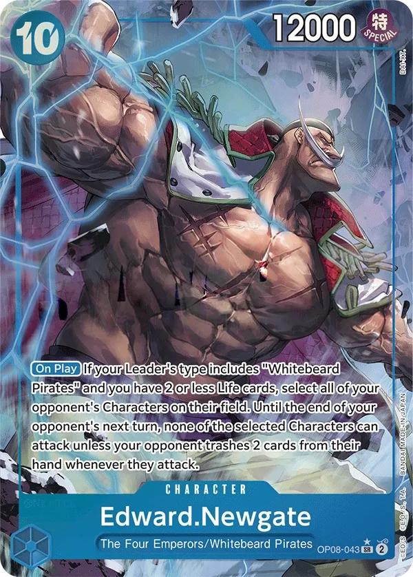 Two Legends 英語版 Edward.Newgate OP08-043 · パラレル カード表面