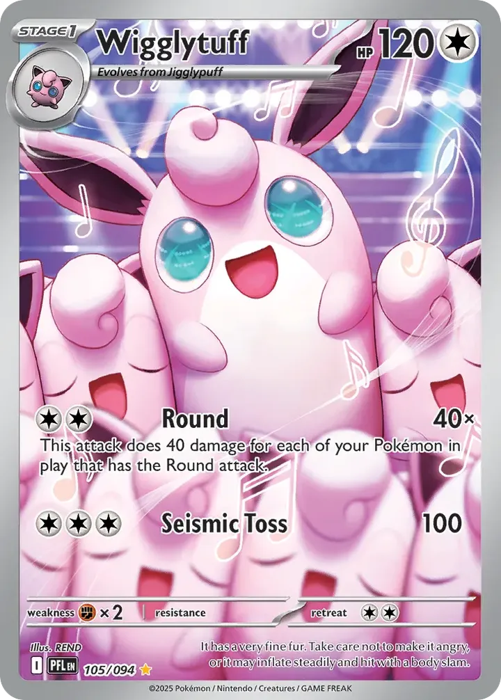 Mega Evolution—Phantasmal Flames 英語版 Wigglytuff 105 カード表面