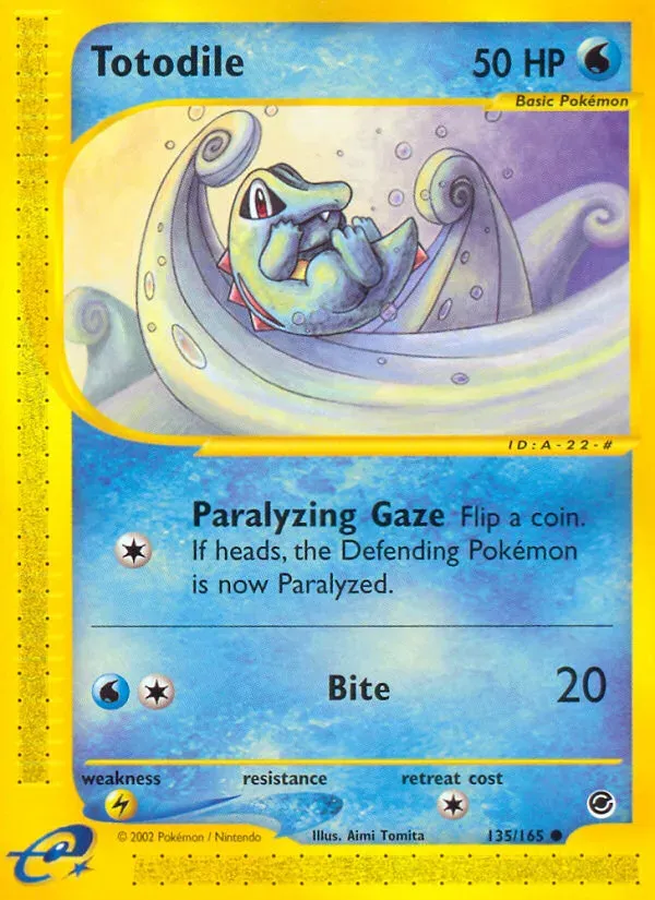 Expedition Base Set 英語版 Totodile 135 カード表面