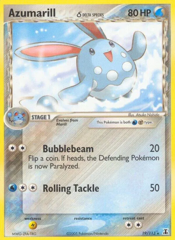 EX Delta Species 英語版 Azumarill (Delta Species) 19 カード表面