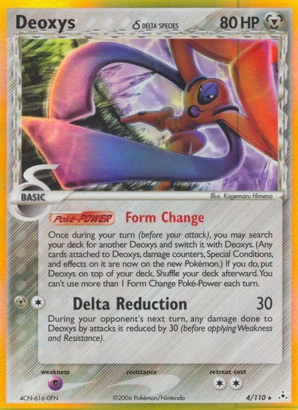 Front of Deoxys δ 4, EX Holon Phantoms English