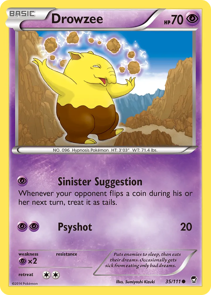 XY—Furious Fists 영어판 Drowzee 35 카드 앞면