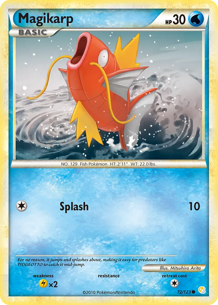 HeartGold & SoulSilver 영어판 Magikarp 72 카드 앞면