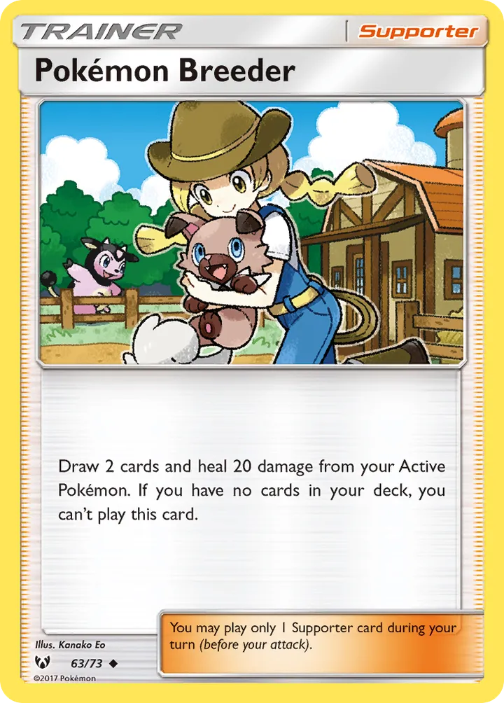 Shining Legends 英語版 Pokémon Breeder 63 カード表面