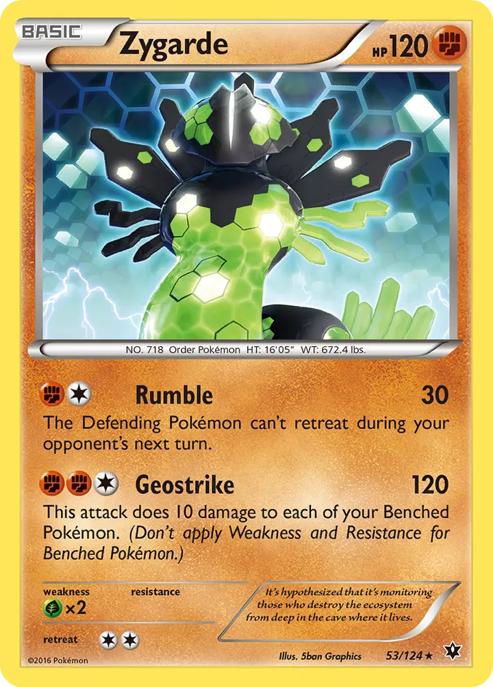 XY—Fates Collide 英語版 Zygarde 53 カード表面
