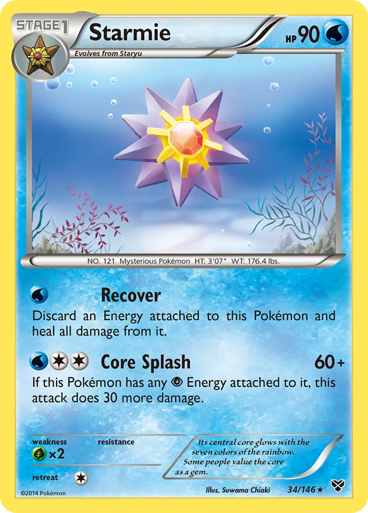 XY 영어판 Starmie 34 카드 앞면