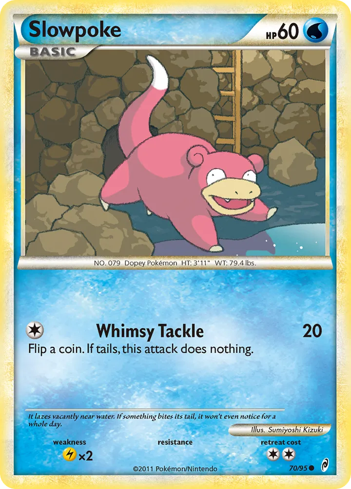 Pokémon TCG: Call of Legends 영어판 Slowpoke 70 카드 앞면