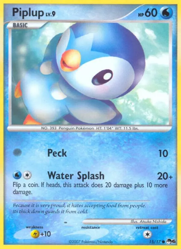 POP Series 6 영어판 Piplup 15 카드 앞면