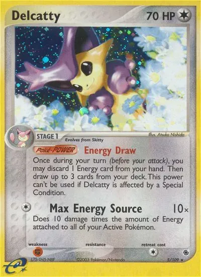 EX Ruby & Sapphire 영어판 Delcatty 5 카드 앞면