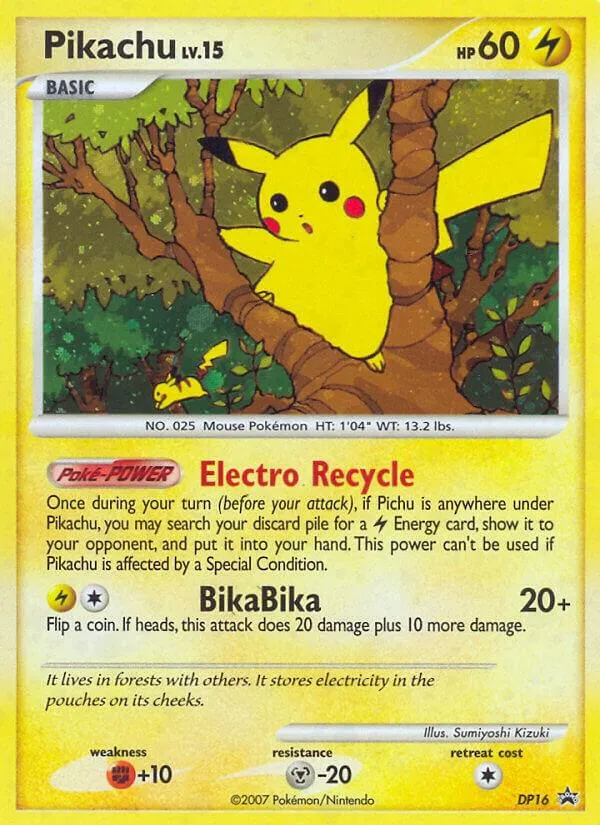 DP Black Star Promos 영어판 Pikachu DP16 카드 앞면