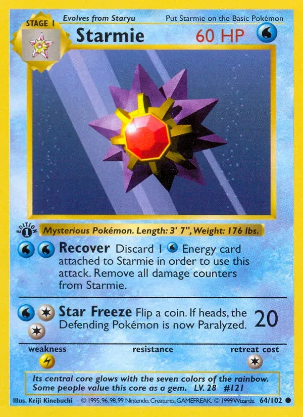 Base Set 英語版 Starmie 64 カード表面