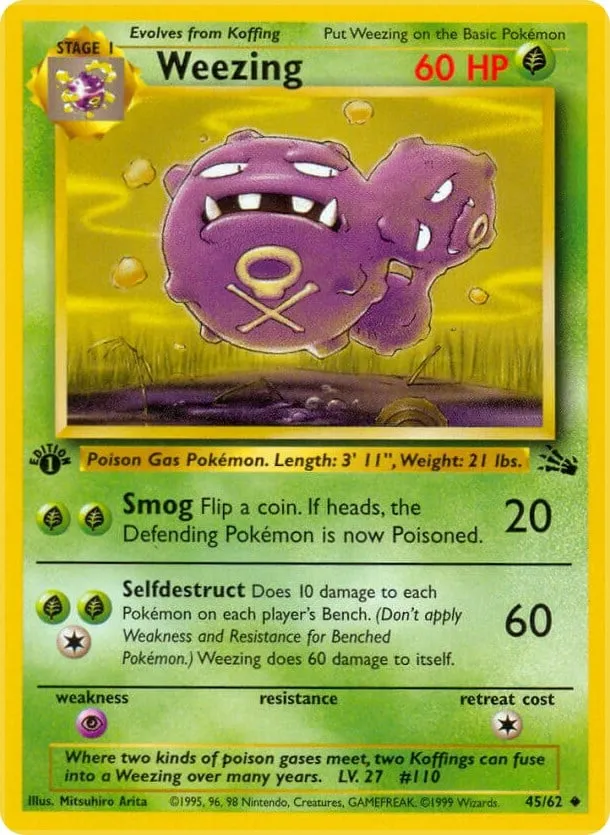 Fossil 英語版 Weezing 45 カード表面