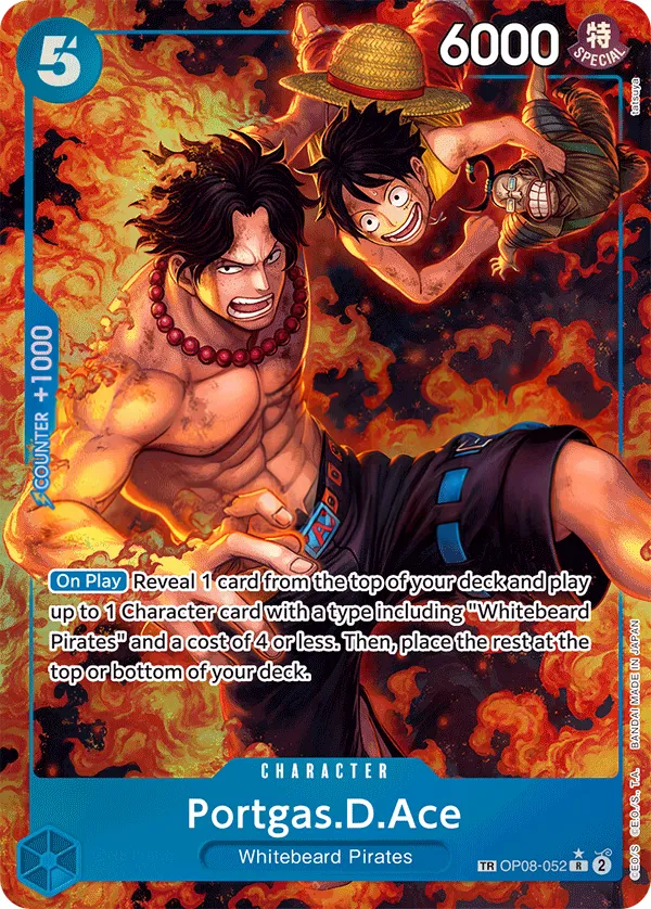 Two Legends 英語版 Portgas.D.Ace OP08-052 · パラレル 2 カード表面