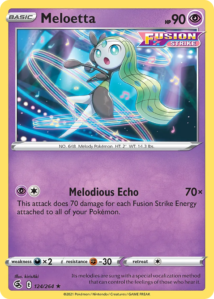 Sword & Shield—Fusion Strike 英語版 Meloetta 124 カード表面