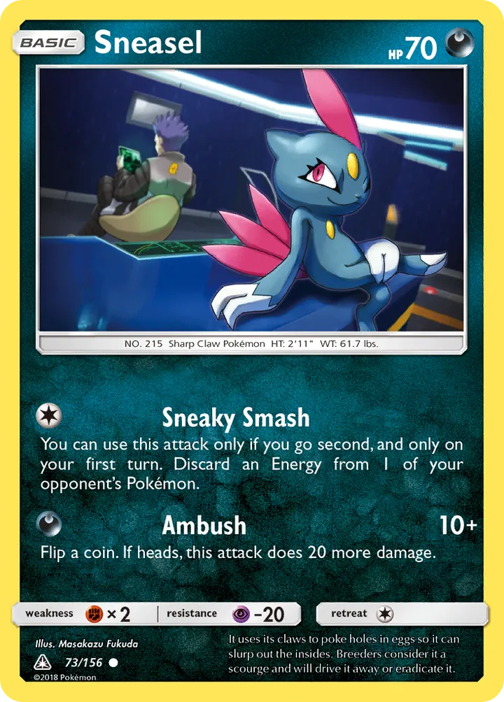 Sun & Moon—Ultra Prism 영어판 Sneasel 73 카드 앞면