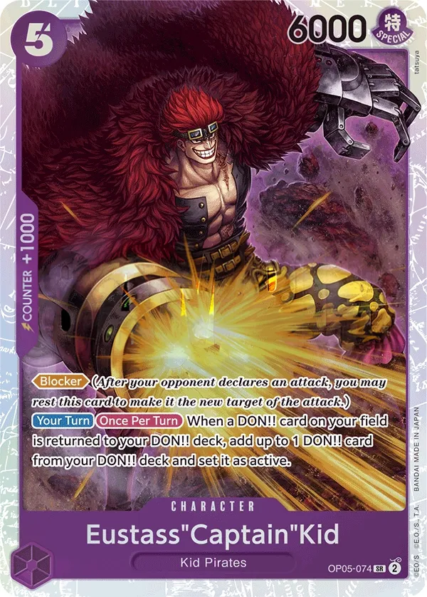Awakening of the New Era 英語版 Eustass"Captain"Kid OP05-074 · 再録 カード表面