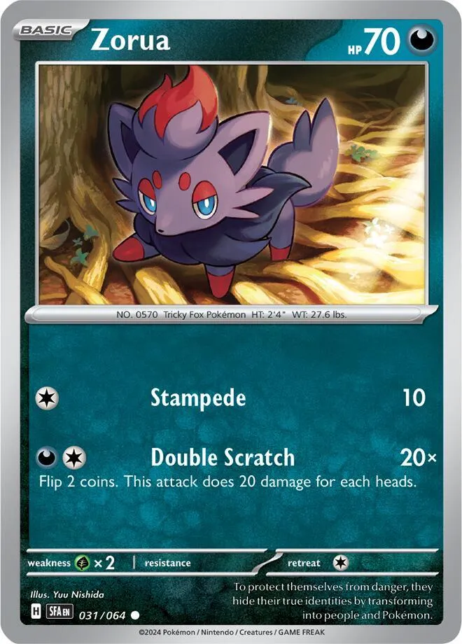 Scarlet & Violet—Shrouded Fable 영어판 Zorua 31 카드 앞면